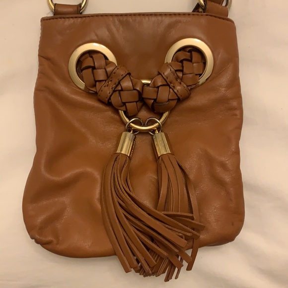 Michael Kors cognac tassel leather crosssbody bag - Picture 2 of 7